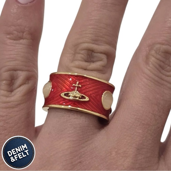 Vivienne Westwood Gold Red Opal King Ring Size 8 | EUC!! ♥️♥️ - Picture 6 of 8